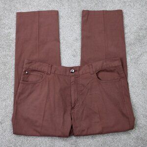 Canali Chino Pants Mens 36x28 Red Regular Fit Silk/Cotton 91500 Made in Italy